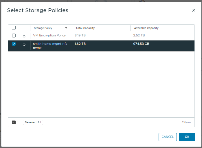 Select Storage Policies